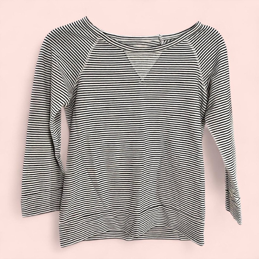 Vintage Madewell Hi-Line | Black and White Striped Sweatshirt